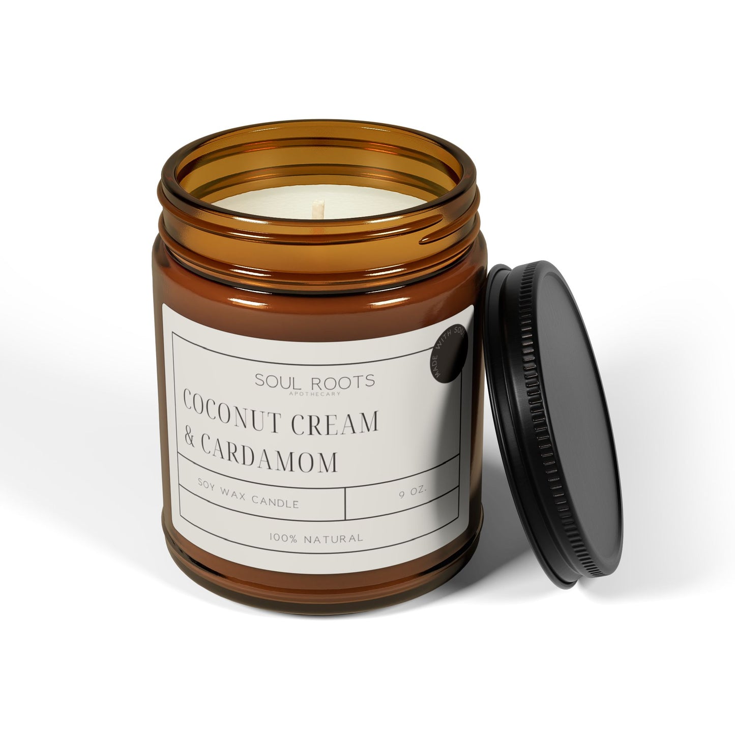 Coconut Cream + Cardamom Scented Soy Candle