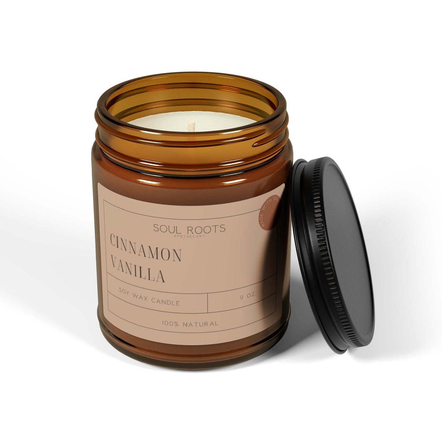 Cinnamon Vanilla Scented Soy Candle