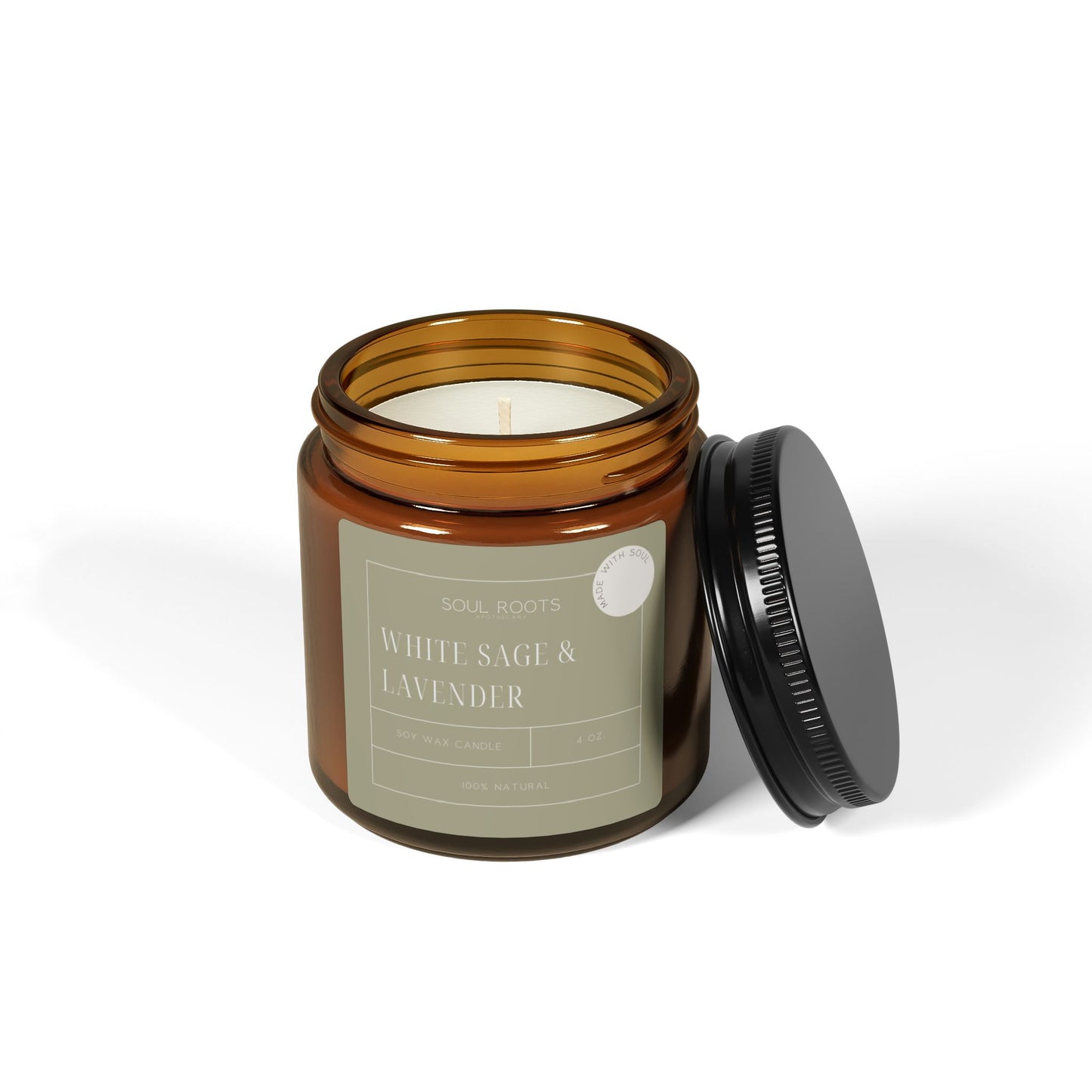 White Sage & Lavender Scented Soy Candle