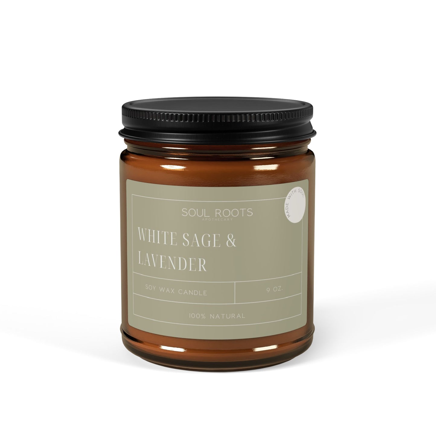 White Sage & Lavender Scented Soy Candle