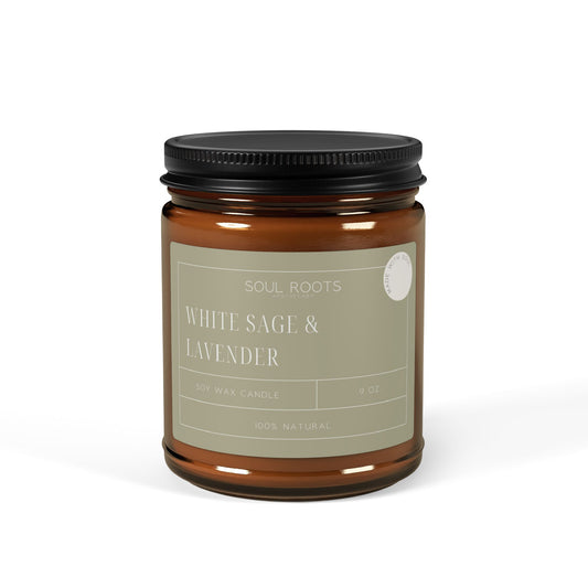 White Sage & Lavender Scented Soy Candle